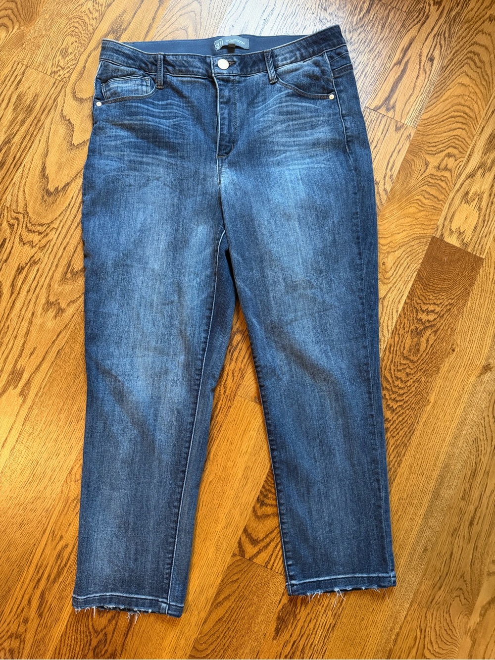 Wit & Wisdom Dark Blue Cropped Stretch Denim Jeans